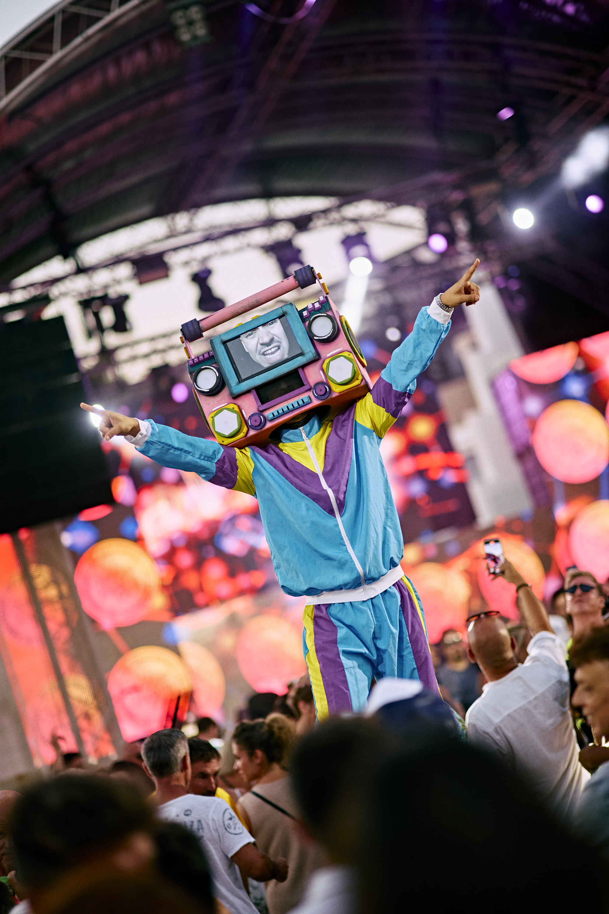 BOOMBOX HEAD — Roaming performer, Performance Lab Ibiza