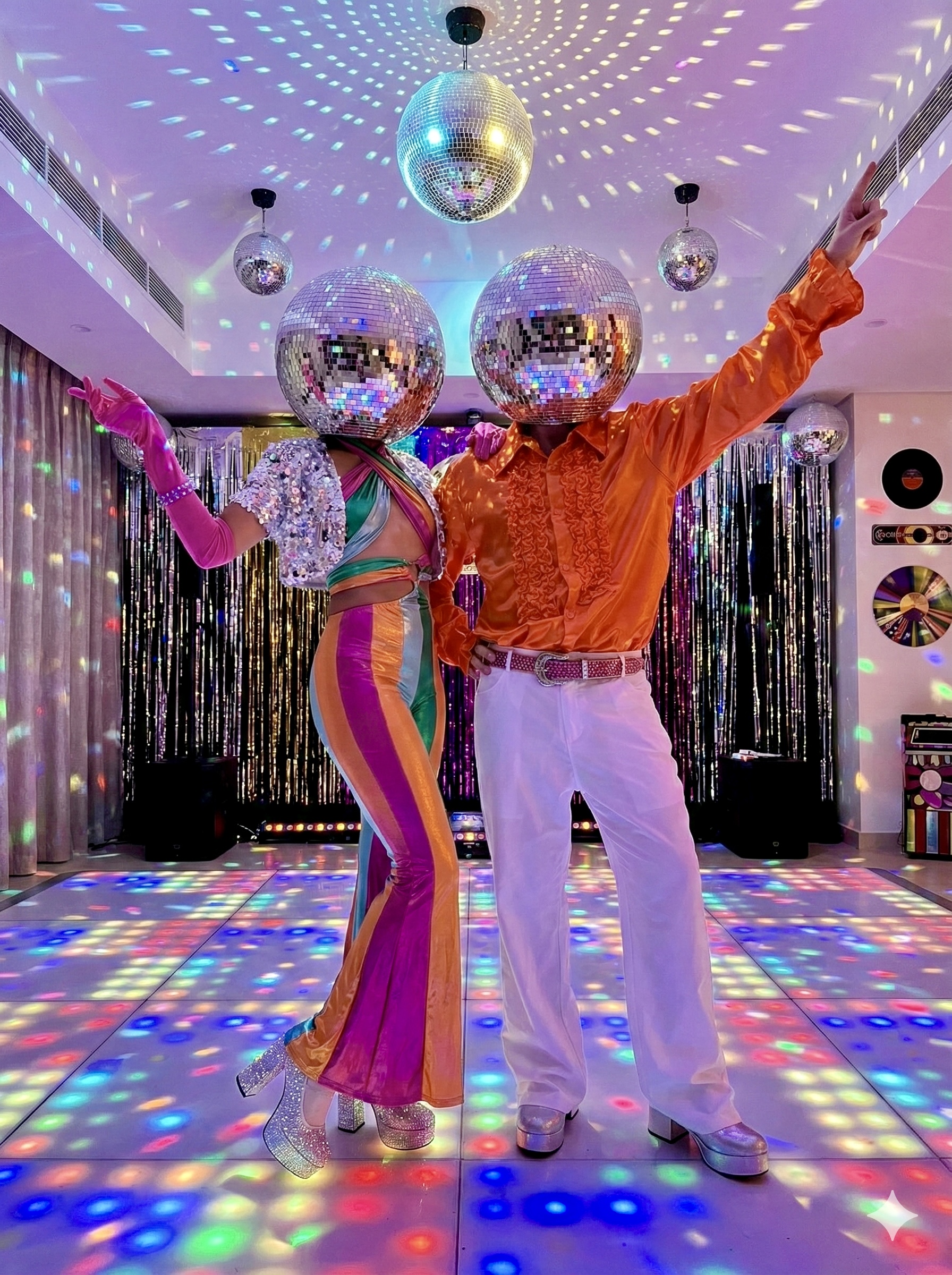 MIRROR BALL HEADS — Character performer, Performance Lab Ibiza