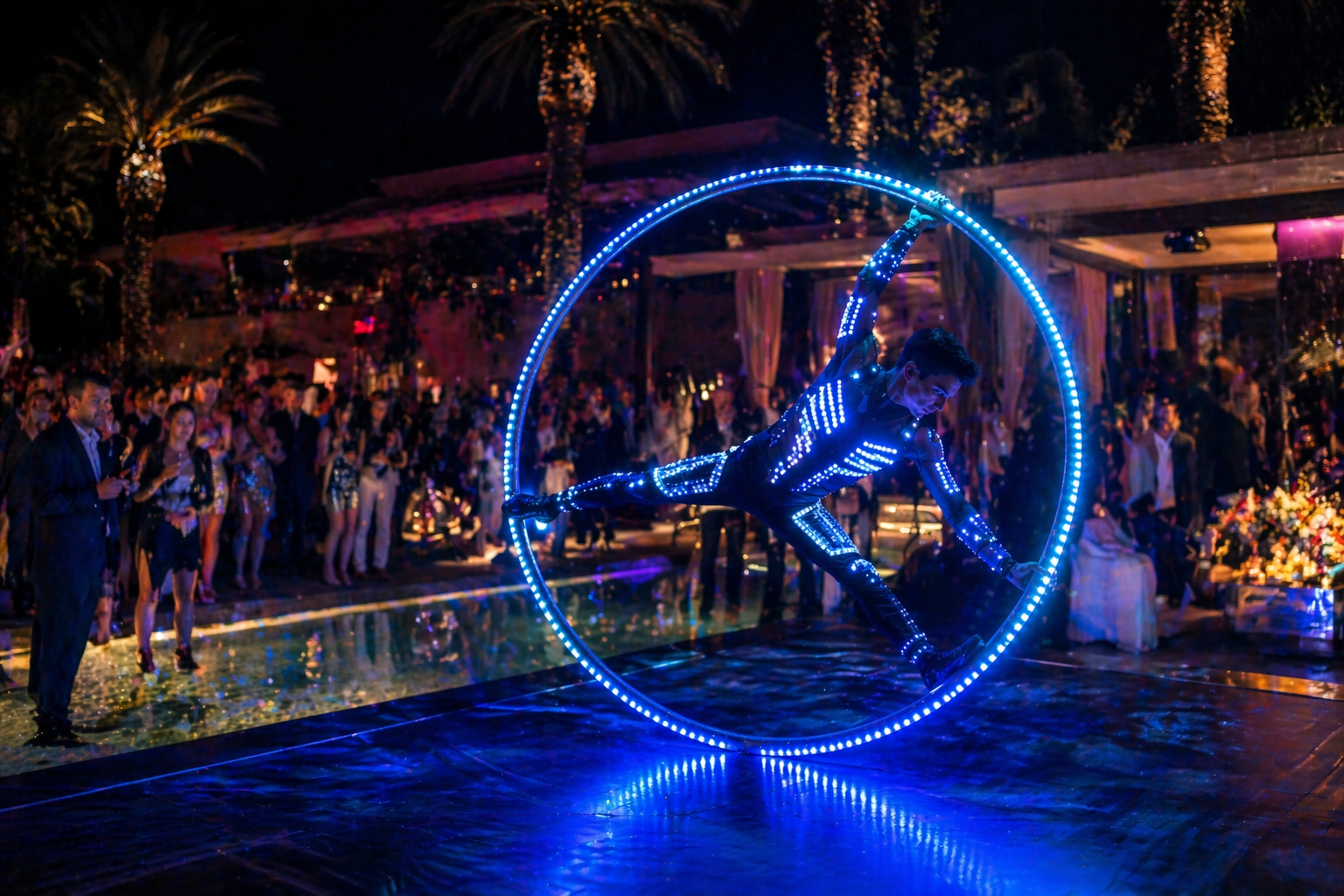 LED CYR WHEEL — Circus performer, Performance Lab Ibiza