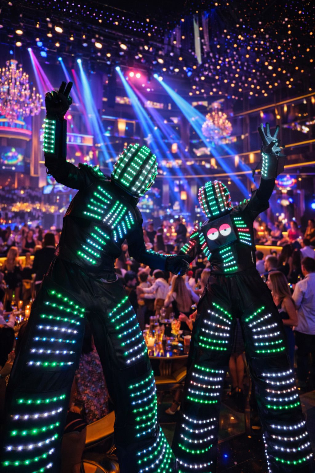 STILT LED ROBOTS — Circus performer, Performance Lab Ibiza